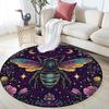 Colorful Winged Bee,Round Area Rug,Carpet Rug for Living Room Bedroom Sofa Playroom Decor,Non-slip Floor Mat