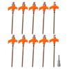10pcs Threaded Tent Stakes High Hardness Carbon Steel Tent Spikes with Sleeve for Canopies Picnic Mats Dog Leashes