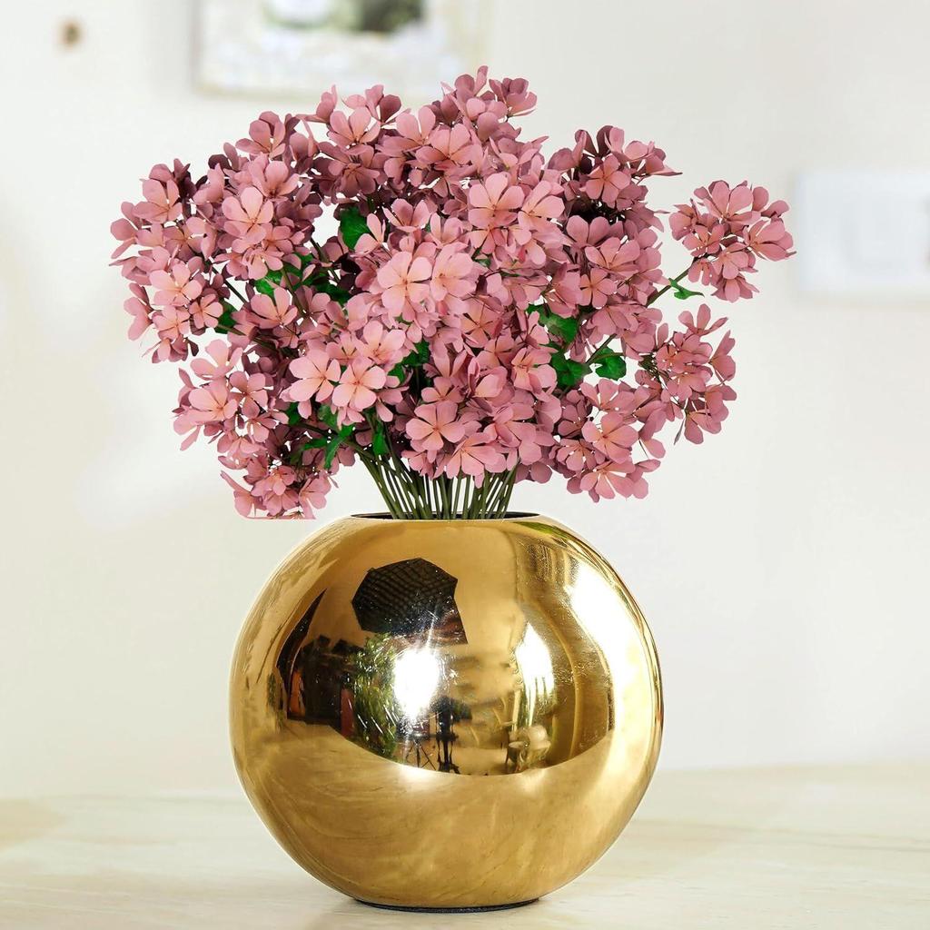 Metal Ball Round Flower Vase for Home Decor|Table Decorative Item for Bedroom Living Room Office Wedding | Best Gift