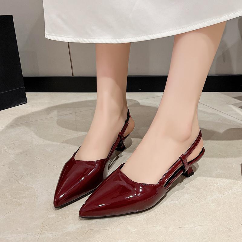 

Новый бренд больших размеров 35-42 женские босоножки на каблуке ретро римские туфли на высоком каблуке женские туфли-лодочки из кожи с пряжкой мюли 39 вино красного