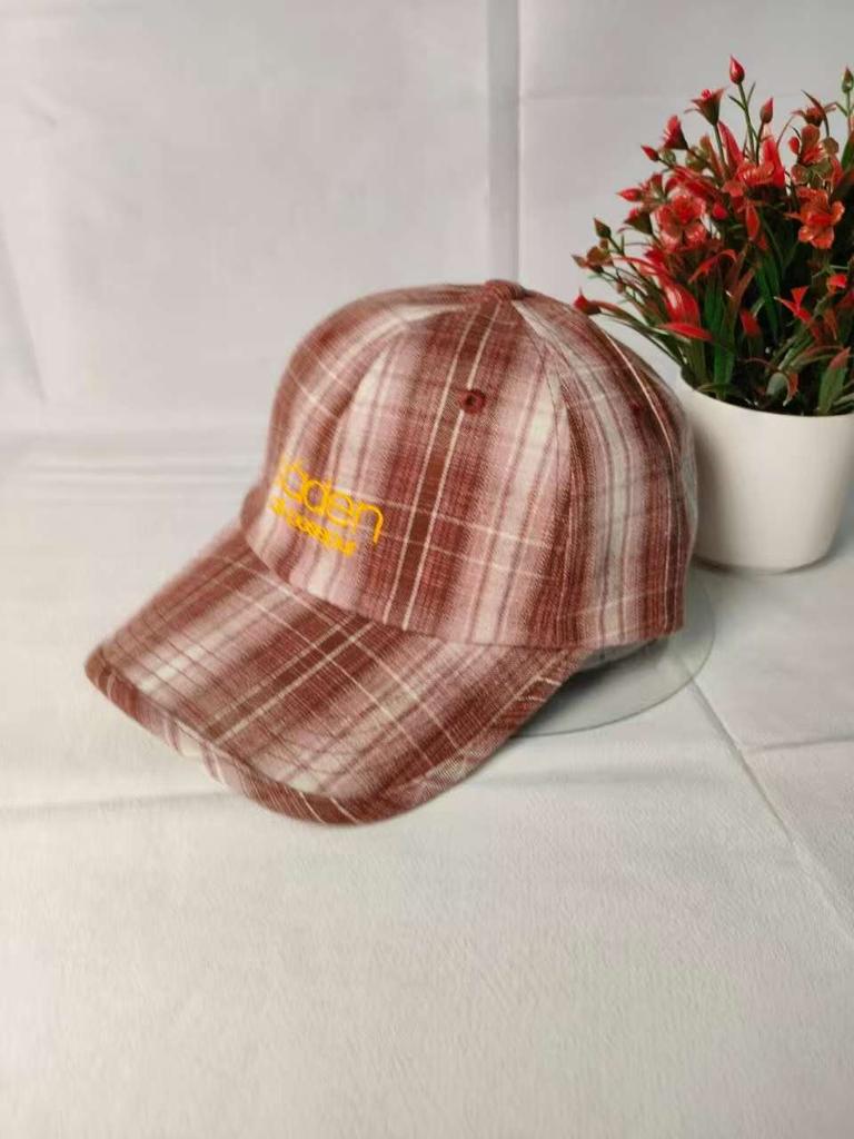 Plaid Soden Baseball Cap With Breathable Linen And Wide Brim For Summer Sun Protection
