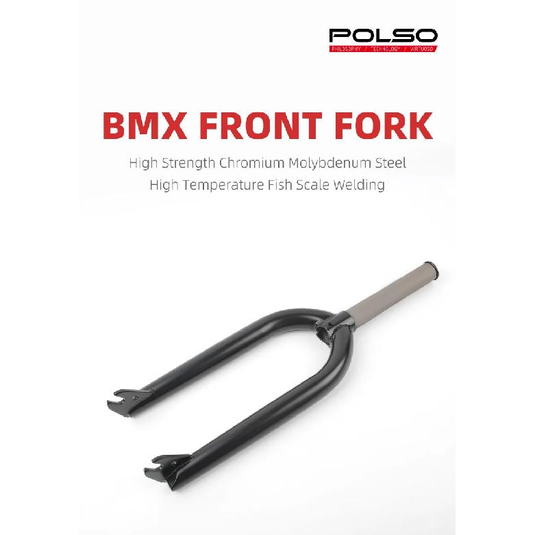 20"BMX Bike Front Fork CR-MO 28.6*163mm Performance Bicycle Black Chrome Front Forks