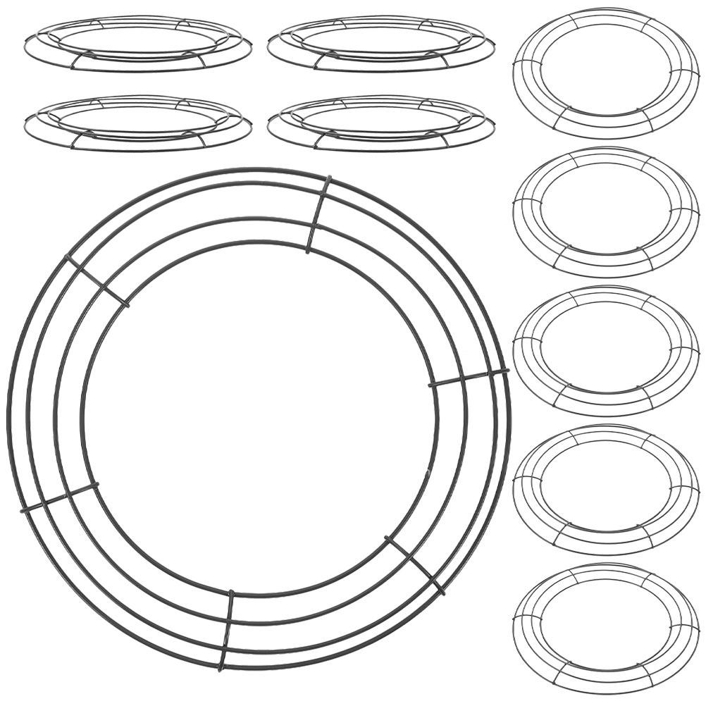 10Pcs Round Iron Wreath Frame Lightweight Compact DIY Floral Wreath Making Tool Metal Wire Ring for Wall Decor Garland
