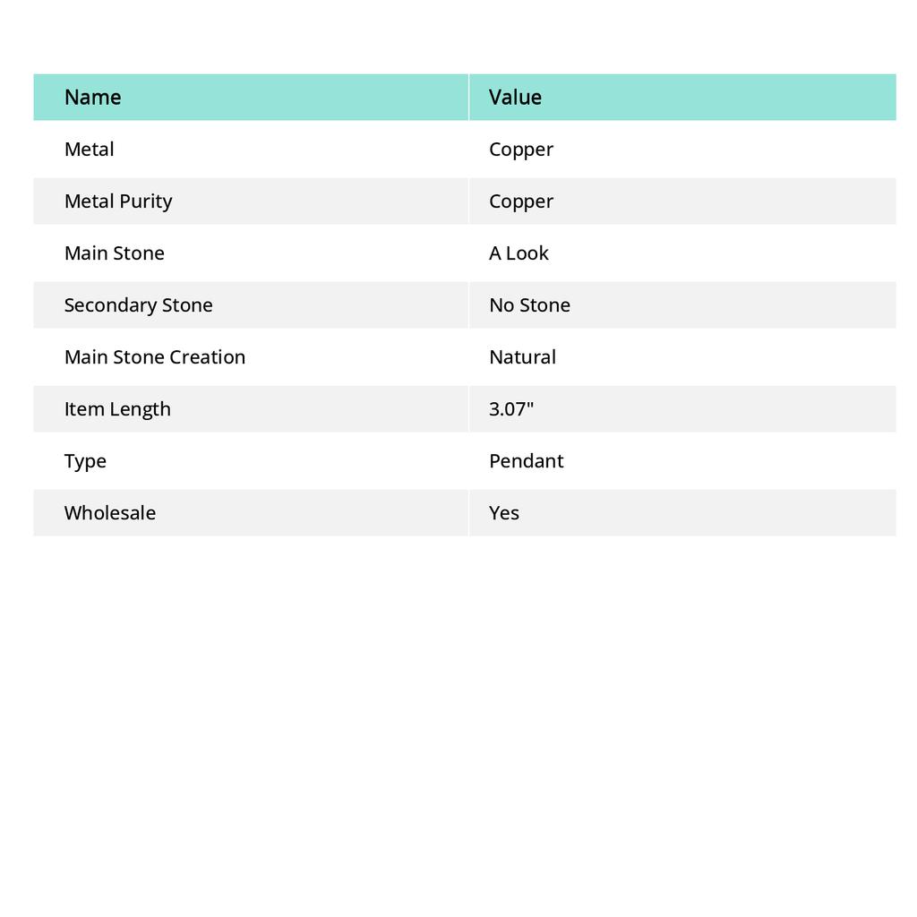 A Look Gemstone Handmade Copper Wire Wrap Jewelry Pendant 3.07" F4L78