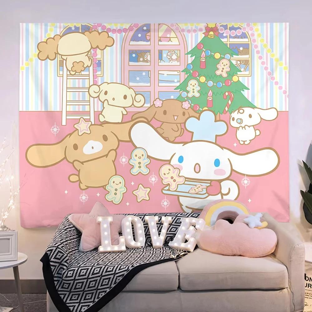 Bohemian Style Sanrio MultiCharacter Tapestry Vibrant Printed Wall Hanging Backdrop Decor for Living Room Bedroom Home