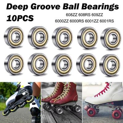 New Double Shielded Ball Bearings 609ZZ 608ZZ 608RS Miniature Bearing 6001ZZ 6001RS 6000ZZ 6000RS Skateboard Ball Bearings