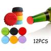 Bottle Stoppers - Unspecified - Round Silicone - 12 Pieces - Assorted Colors - Keep Freshness