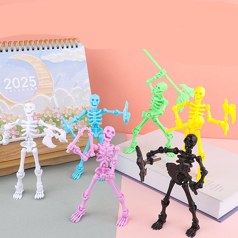 Skeleton Multi-Joint Movable Joint Doll Humanoid Skeleton Educational Diy Building Blocks Cool Toy Surprise Blind Box Kids Gifts