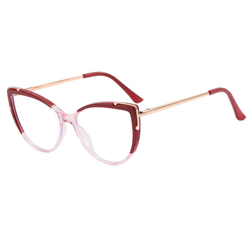 New Retro Fashion Anti Blue Light Cat Eye Glasses Frame For Women TR90 High Quality Clear Lens Reading Trending Eyeglassses