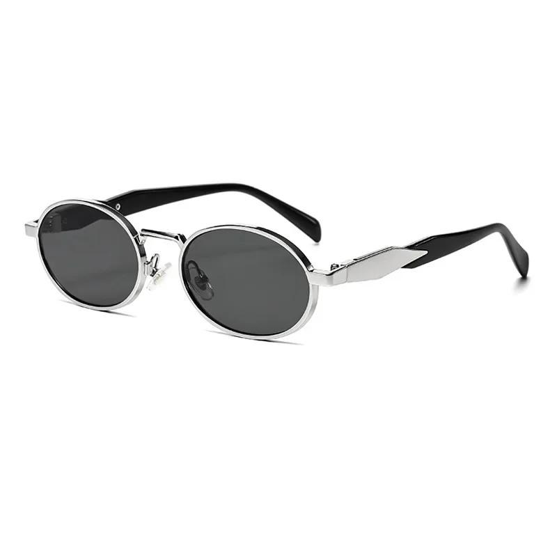 

Small Frame Metal Oval Sunglasses Women For Men Luxury Brand Designer Vintage Steampunk Sunglasses Popular Retro Shades UV400 As the picture