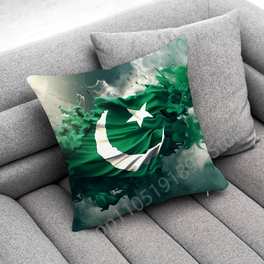 Pakistan Passport Map Flag Throw Pillow Case For 30cm 40cm 45*45cm 50cm 55cm Square Sofa Pillowcase Shell