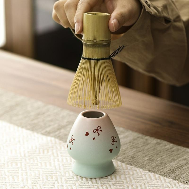 6-teiliges/Set Traditionelles Bambus Keramik Japanisches Matcha Tee-Set Matcha Schale Löffel Teezubereitungswerkzeuge Matcha Besen Set Zubehör Neu