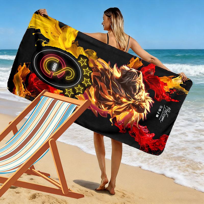Galatasaray Glory Print Beach Towel, Large Soft Quick Dry Towel for Beach Camping Swimming