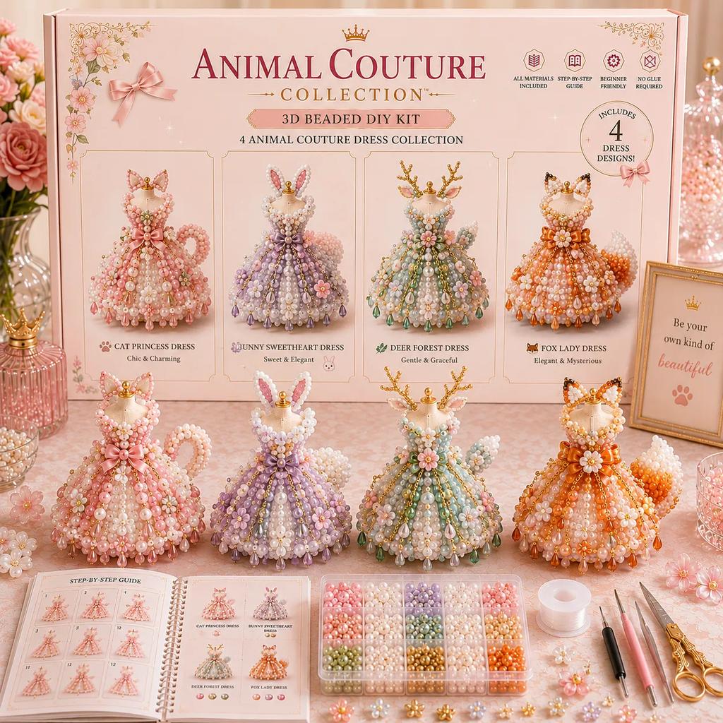 Handmade Beaded Dress DIY Kit for Crafting and Decoration Elegant Miniature Dress Model with Detailed Beadwork for Home Display