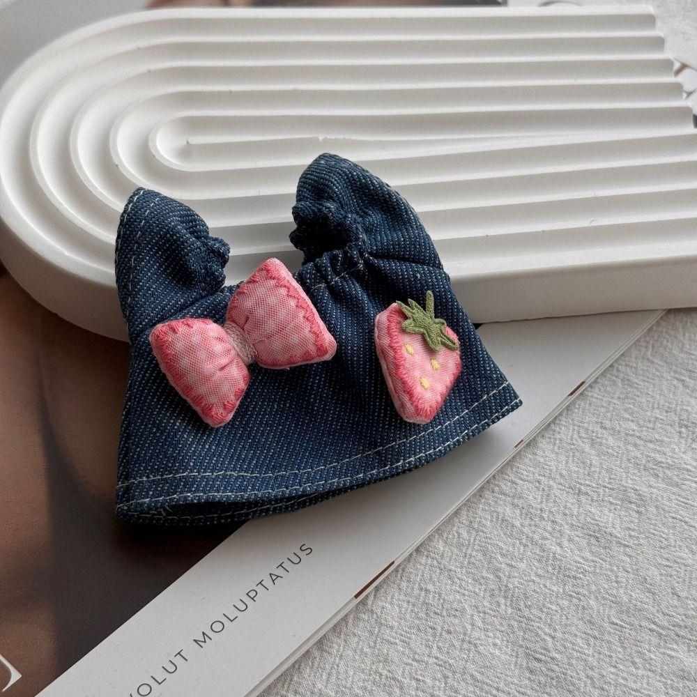 Fashion Cute Doll Jeans Dress Cherry Kawaii Mini Doll Skirt Doll Dress Up Clothes  Kids Gifts