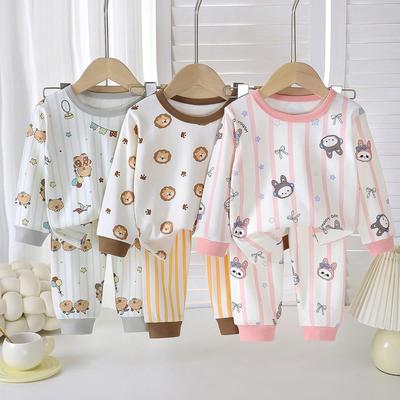 Kinder Thermo-Fleece Herbst- & Winter-Pyjama-Set - Jungen & Mädchen Warmes Langarm-Oberteil & Hose