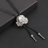 Vintage Bolo Tie Rodeo Slips Lær Bolo Tie Kjede Ku Skalle Bolo Tie for Menns Rodeo Halsbekledning