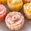 Camellia Flower Mooncake Press Mold Cookie Stamps Chinese MidAutumn Moon Cake Makers Decoration Tool for DIY Cookie