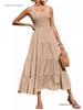 Spring European & American Women's Camisole Dress: Pleated Patchwork A-line with Wide Hem