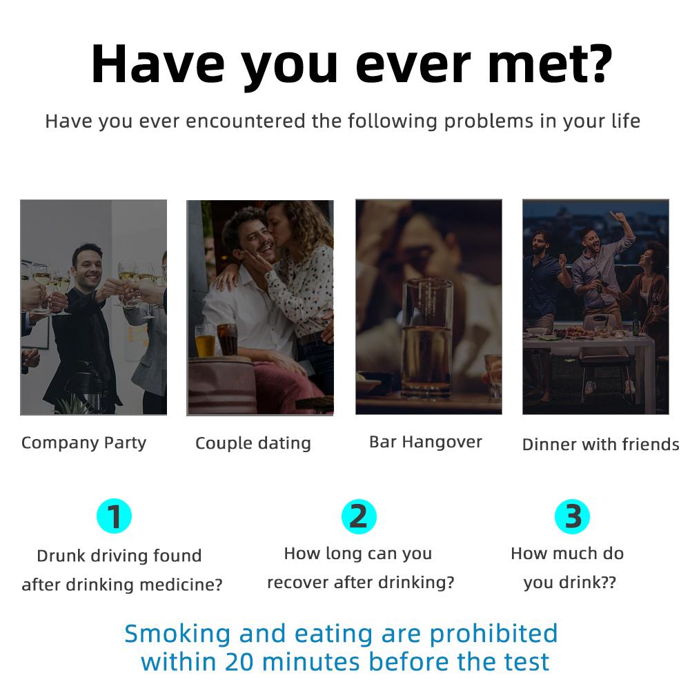 Berührungsloser Atemalkoholtester Digitaler Tonalarm Alkoholtester LCD-Bildschirm Alkoholtester Hohe Genauigkeit Polizei Alcotest