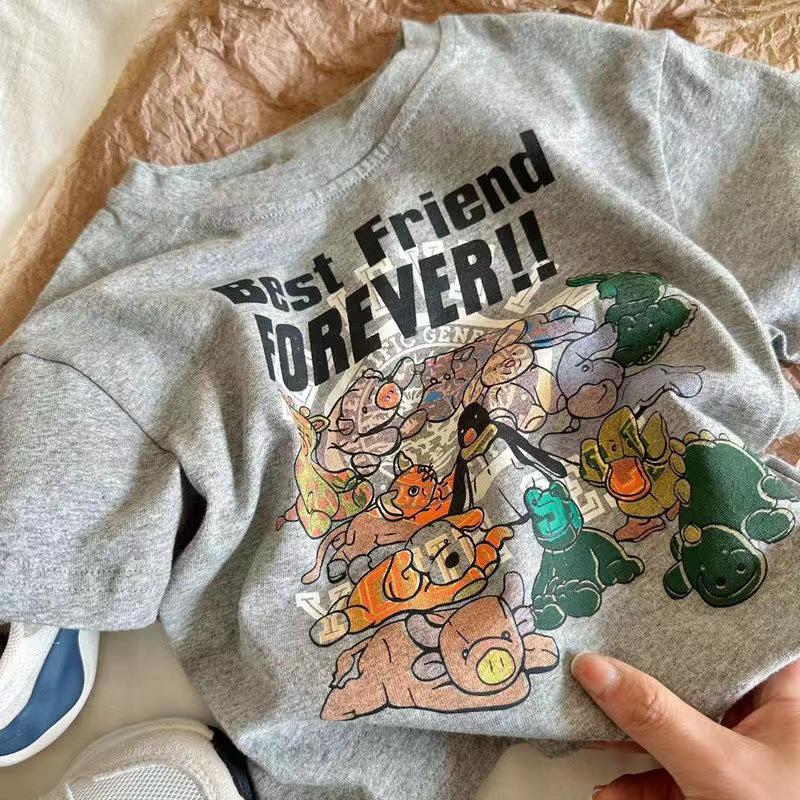 Kids' Cotton Cartoon Korean-Style Short Sleeve Summer T-Shirt