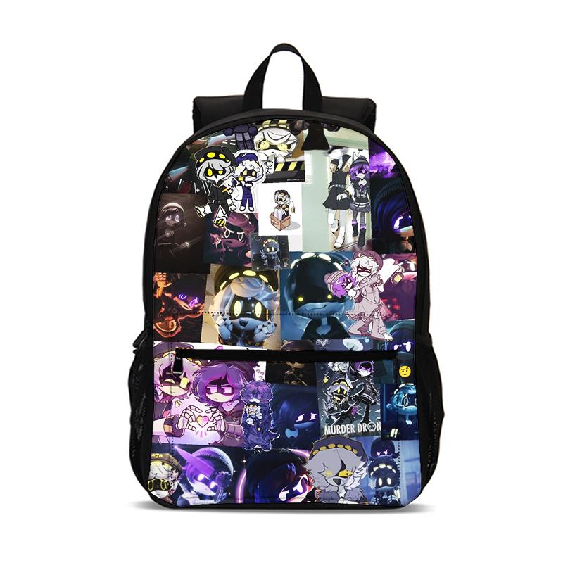 Murder Drones Cartoon Kids Mochila 47cm/18.5inch Large Capacity Backpack School Supplies School Bag for Boys Girls Best Gift