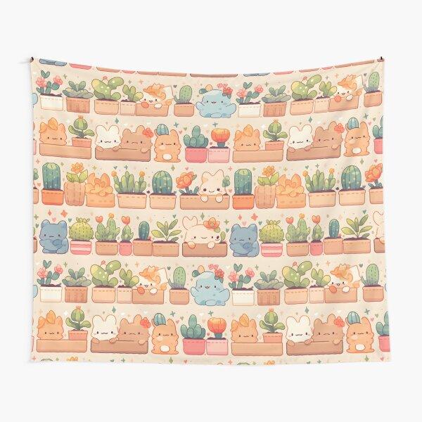 Cactus Tapestry Floral Green Desert Plants Cartoon Tapestry Wall Hanging Tapestry for Bedroom Living Room Home Dorm Decor