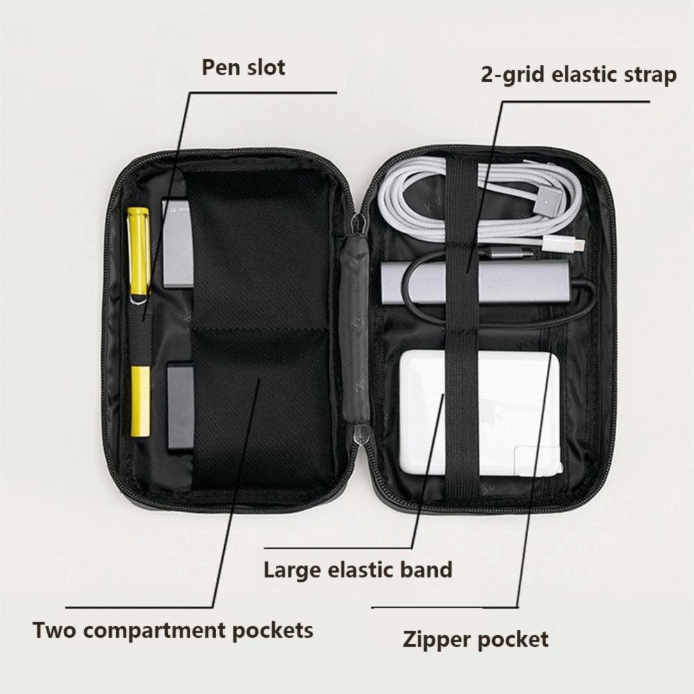 Multi-Function Pouch Cable Organizer Pouch PU Electronic Gadget Bag Tablet Hard Disk