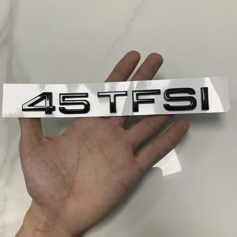 Qwe2 A5 4 Ring Logo ABS Black 2014-2024 Car Hood Front Grill Rear Trunk Emblem Badge Sticker Quattro Sline A5 Accessory Refit