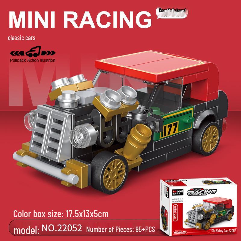 Pull-Back Assembly Toy Set: Campervan, Race Car, Ambulance, Fire Truck