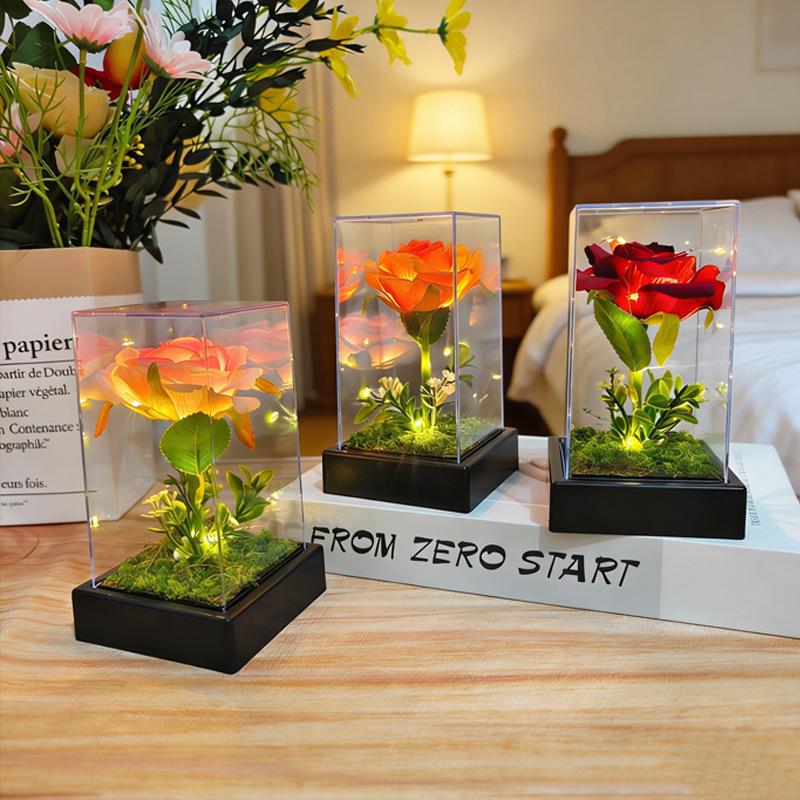 Acrylic Simulated Rose 1Pcs Glowing Flower Gift for Romantic Occasions