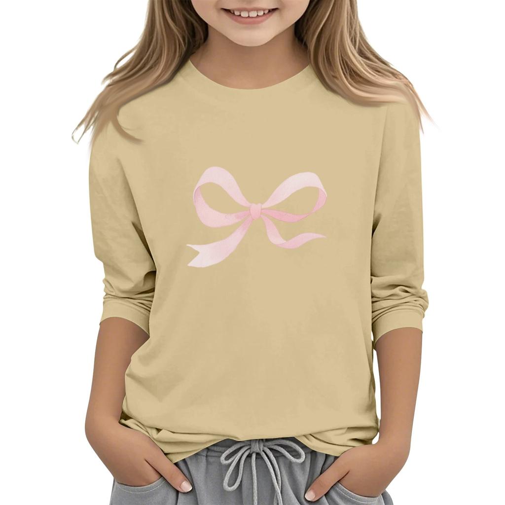 Children's 3/4 Sleeve O-neck Daily Casual Printed Top