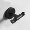 Black 304 Stainless Steel No-Drill Coat & Hat Hook for Bathroom or Entrance