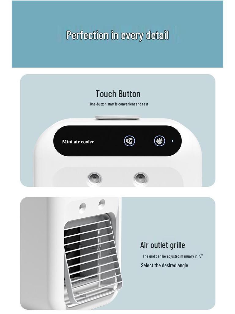 Compact Cross-Border Mini Desktop Air Conditioner Fan - Ideal for Dorms and Student Use