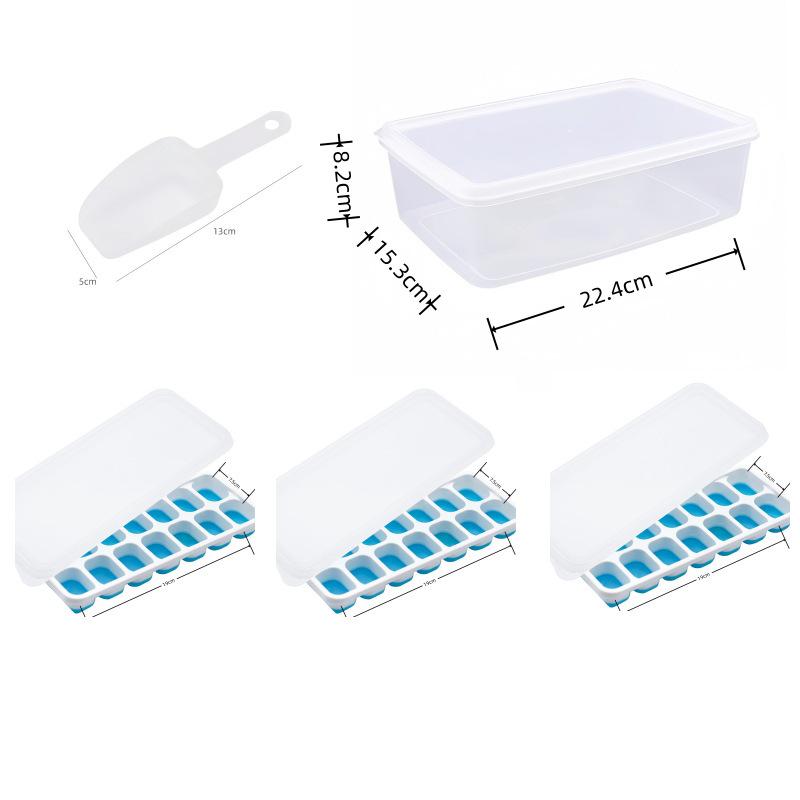 Cross-Border Ice Cube Tray - 14 Grids with Lid, Large Capacity Mold for Household Ice Storage
