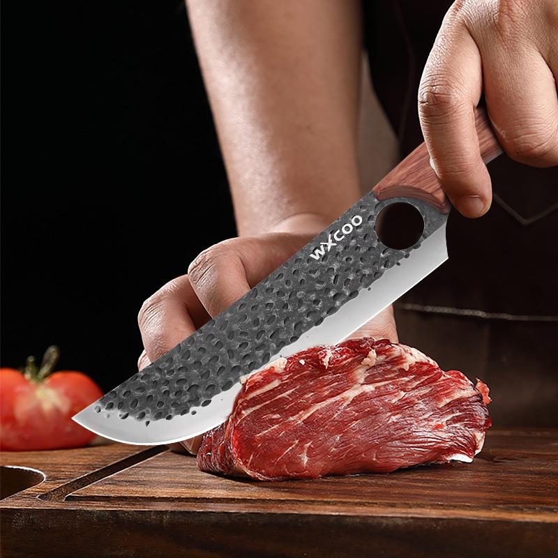 WXCOO High Carbon Stainless Steel Butcher Knife Multifunctional Boning Knife for Fruits Meat Cleaver Kitchen Knife Cooking Tool