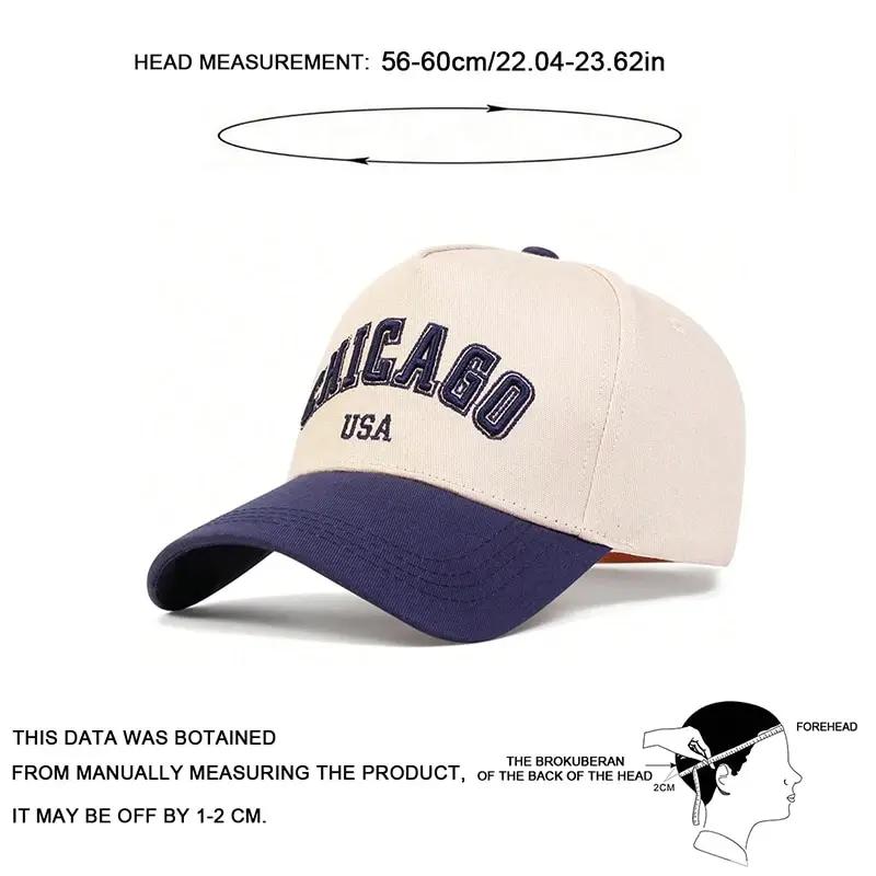 Unisex CHICAGO Letter Embroidery Baseball Caps Spring and Autumn Outdoor Adjustable Casual Hats Sunscreen Hat Sports Cap
