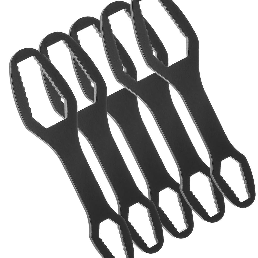 Multi Functional Dual Head 8-24mm Universal Torx Wrench, Double-ended Self-tightening Adjustable Wrench Tools,Black and Silvery