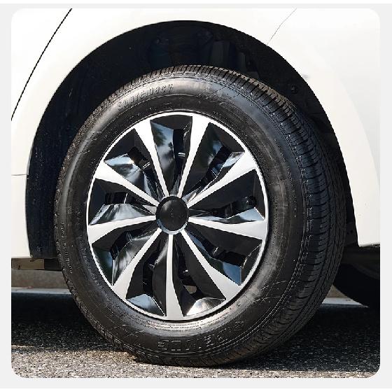 15 inch Knife Style Hubcaps Black & Silver Wheel Covers for Cars Set of 4 Fits Honda Volkswagen, Chevy, Mazda,Dodge Hub Caps