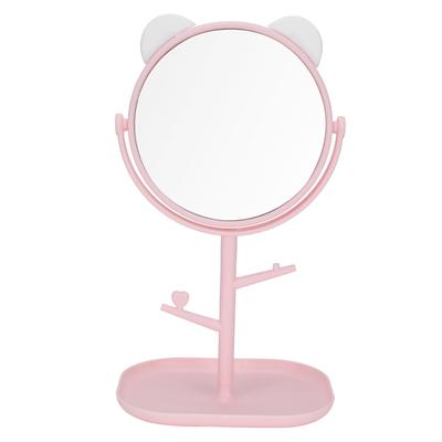 Cosmetic Mirror with Storage Tray Cat Ears Adjustable Vanity Mirror with Small Stand for