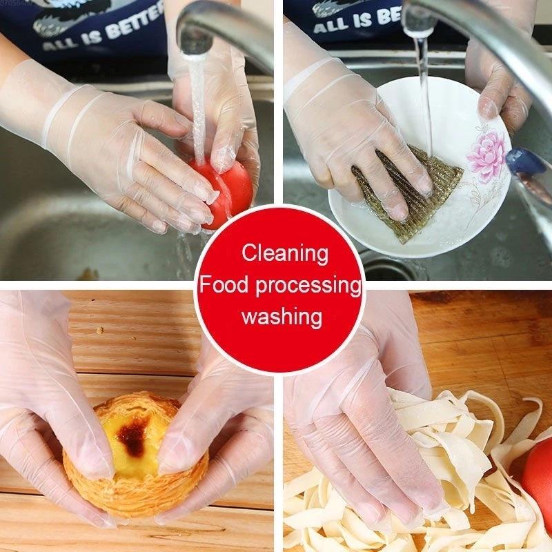 60Pcs/Box Latex Free Gloves Tpe Disposable Gloves Transparent Non-Slip Acid Work Safety Food Grade Household Cleaning Gloves