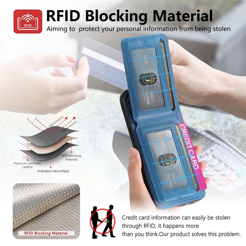 For Oppo Find X8 5G Case Cloth Texture Leather+PC+TPU RFID Blocking Phone Cover with Card Holder