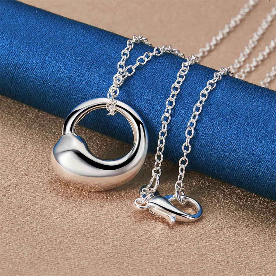 925 sterling silver 16-30 inch exquisite round pendant necklace for women's gifts, fashionable wedding jewelry