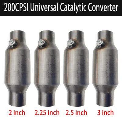 Convertitore Catalitico 2"/2.25"/2.5"/3" Ad Alto Flusso Nucleo Metallico Nido d'Ape Filtro di Scarico 200 Celle Euro1 Alte Prestazioni Sport