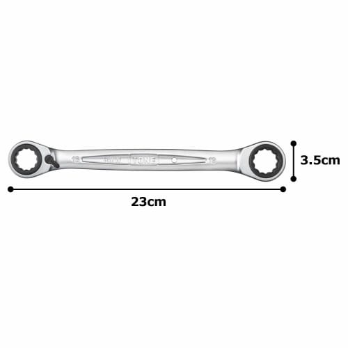 TONE 4WAY Ratchet Box Wrench HPRMW-1619 Width across flats 16 x 17 x 18 x 19 mm