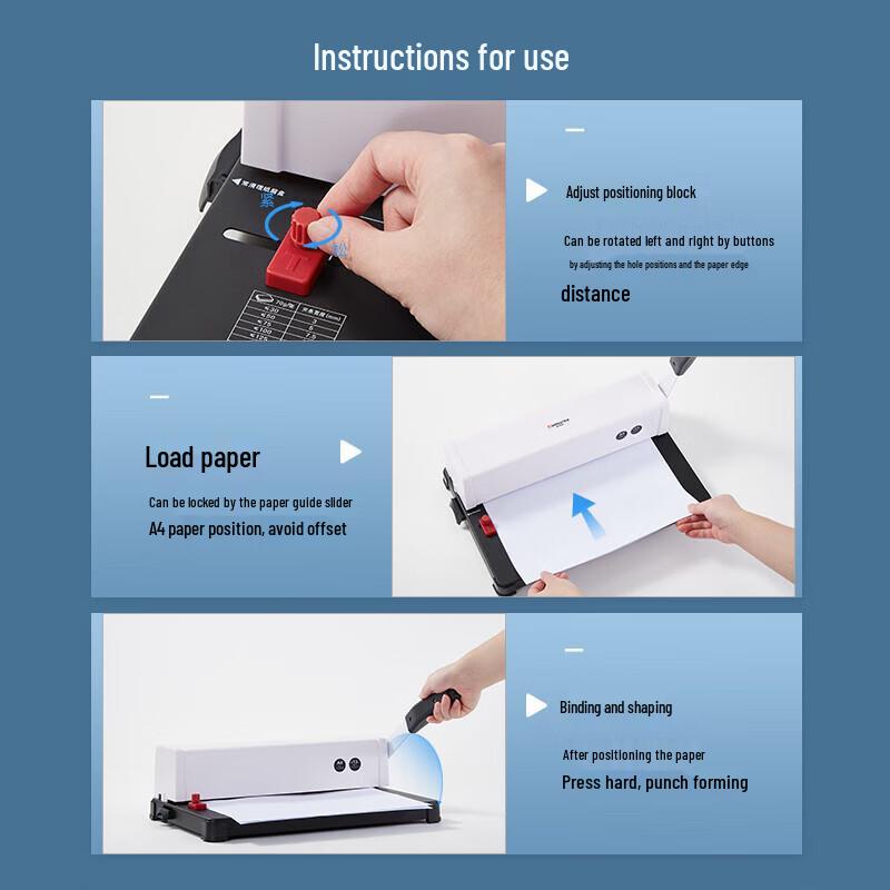 JY B1200 10-Hole Financial Document Punch for Clip Binding