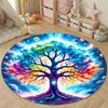 Decorative Round Moon Multicolor Floor Rug, Non-Slip Floor Mat for Hallway