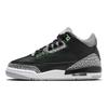 Air Jordan 3 Retro GS Green Glow Çocuk Sneaker Siyah Kurt Grisi Beyaz DM0967-031