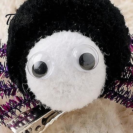Kids Halloween Gift Ideas Spider Hair Clips for Girls Women, Cute Furry Barrettes, Stage Performance Ornaments Tinsel Fluffy Pom Accessory Parties