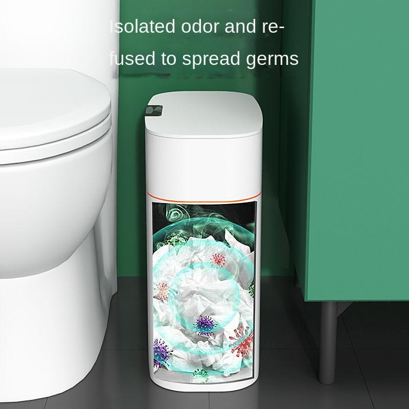 16L New Smart Trash Can High-tech Induction Storage Bucket Bathroom Deodorant Waterproof Trash Can Household with Lid Creative